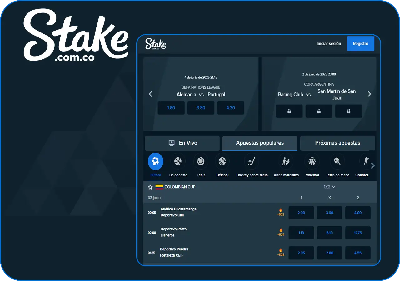 Información sobre apuestas deportivas en Stake Columbia