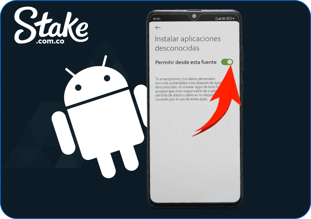 ¿Cómo descargar la aplicación móvil de Stake en Android paso 1?