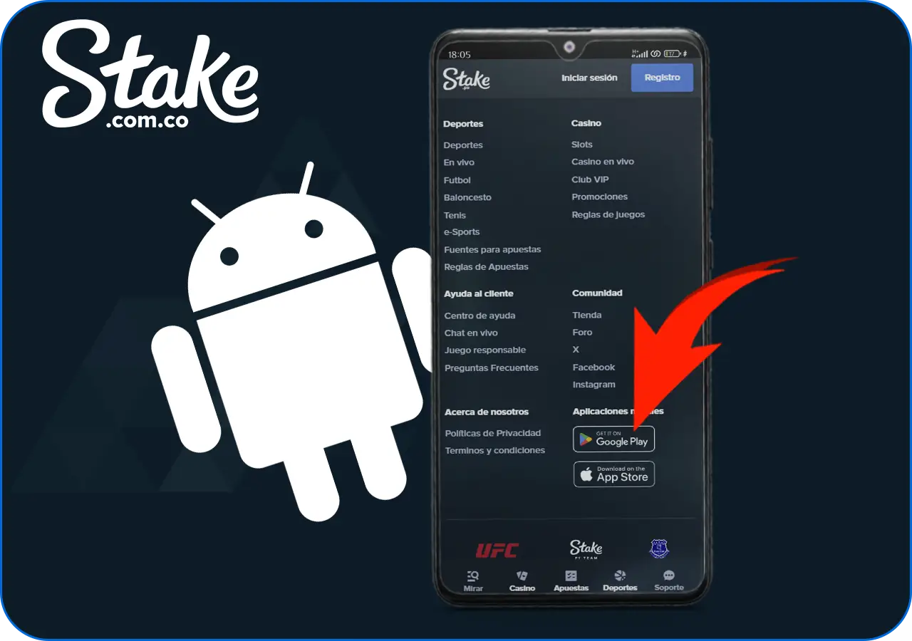 ¿Cómo descargar la aplicación móvil de Stake en Android paso 3?