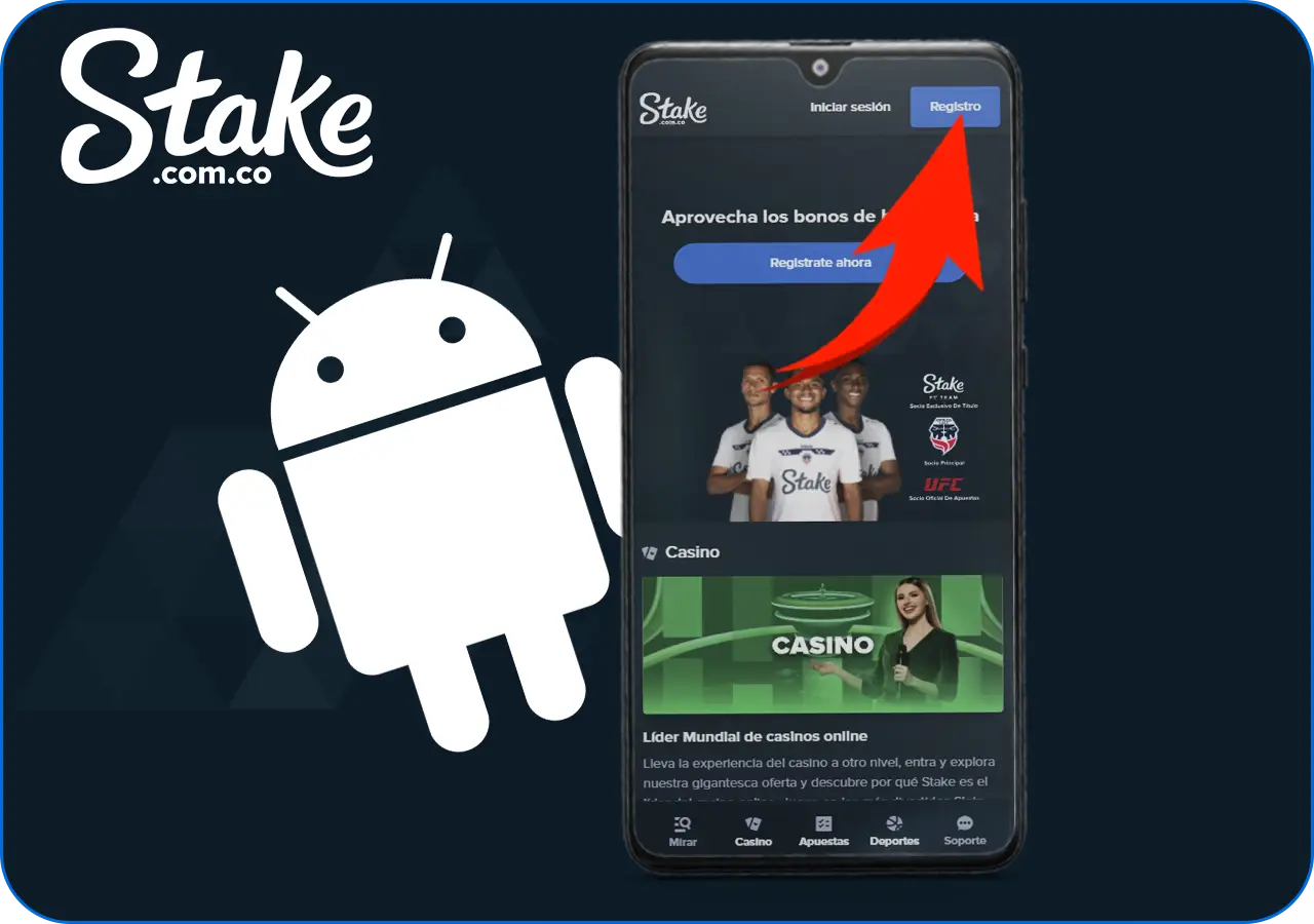¿Cómo descargar la aplicación móvil de Stake en Android paso 5?