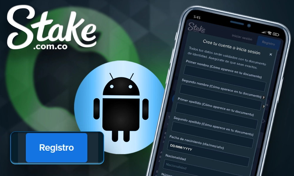 Registrarse en la aplicación Stake