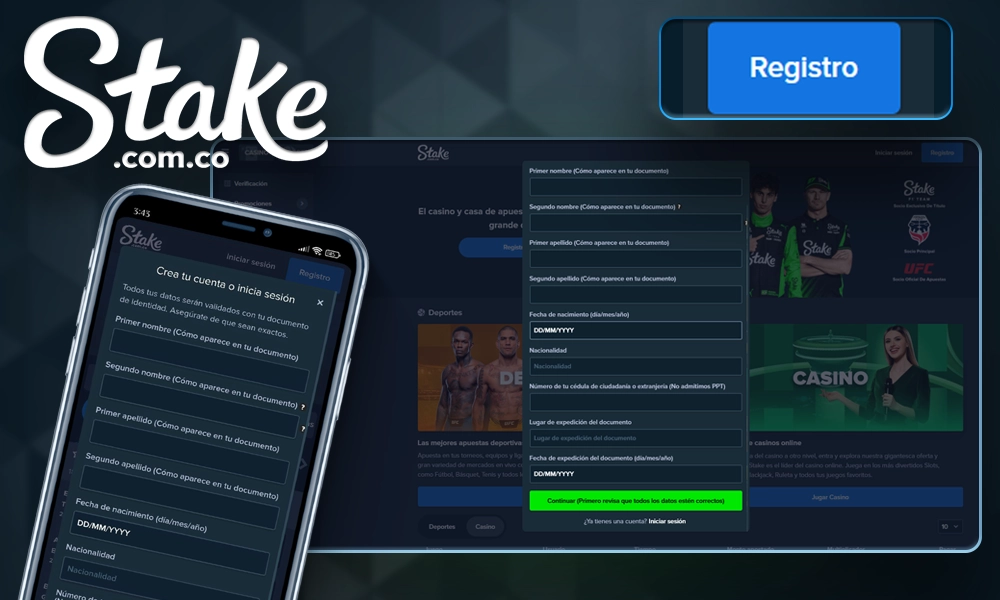 Stake Registro: cómo crear una cuenta